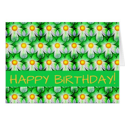 Carte florale à impression numérique Daisy (Devant horizontal)
