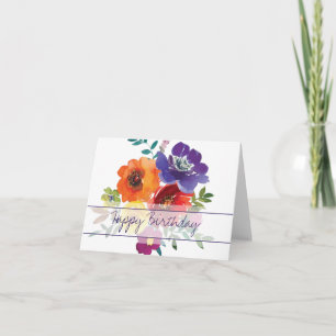 Carte florale aquarelle de printemps lumineuse