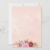Carte florale aquarelle rouge beige, élégante flor (Dos)