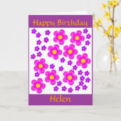 Carte florale assez rose et moderne. Birthda (Fleur jaune)
