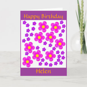 Carte florale assez rose et moderne. Birthda