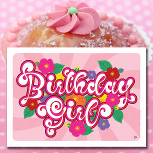 Carte florale Blank Girl Birthday