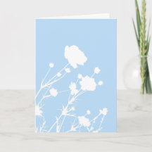 Carte florale bleue et blanche