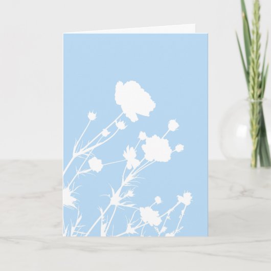 Carte florale bleue et blanche (Devant)