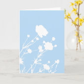 Carte florale bleue et blanche (Fleur jaune)