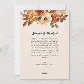 carte florale bon thanksgiving bleu marine (Dos)
