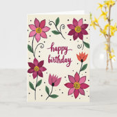 Carte florale célébrant à pois (Fleur jaune)