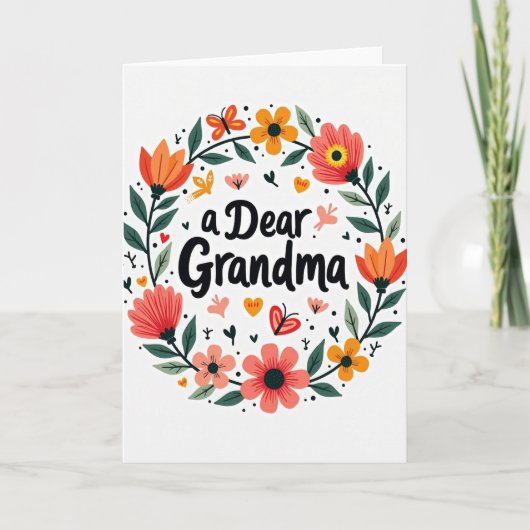 Carte Florale Chère Grand-mère (Devant)