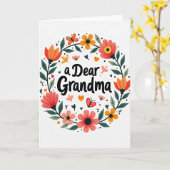 Carte Florale Chère Grand-mère (Fleur jaune)