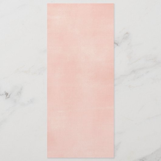 Carte florale chic de menu d'or de pêche (Dos)