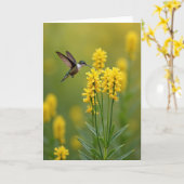 Carte Florale Colibri (Fleur jaune)