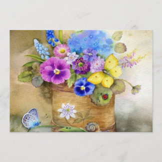 carte florale colorée beautful d'invitation