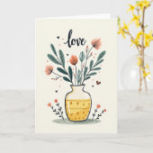 Carte florale d'anniversaire aimante (Fleur jaune)