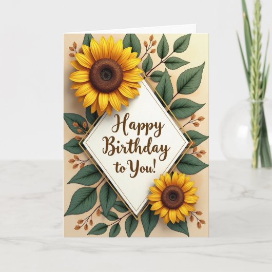 Carte florale d'anniversaire chaleureuse (Devant)