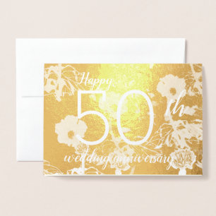 Carte florale d'anniversaire de mariage de feuille