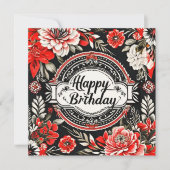 carte florale d'anniversaire heureuse (Devant)
