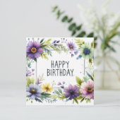 carte florale d'anniversaire heureuse (Debout devant)