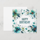 carte florale d'anniversaire heureuse (Devant / Derrière)