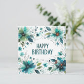 carte florale d'anniversaire heureuse (Debout devant)