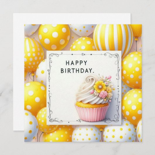 carte florale d'anniversaire heureuse (Devant / Derrière)