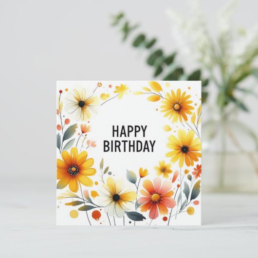 carte florale d'anniversaire heureuse (Debout devant)