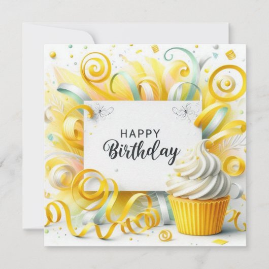 carte florale d'anniversaire heureuse (Devant)