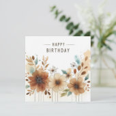 carte florale d'anniversaire heureuse (Debout devant)