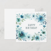carte florale d'anniversaire heureuse (Devant / Derrière)
