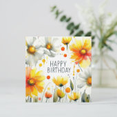 carte florale d'anniversaire heureuse (Debout devant)