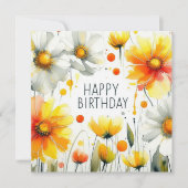 carte florale d'anniversaire heureuse (Devant)