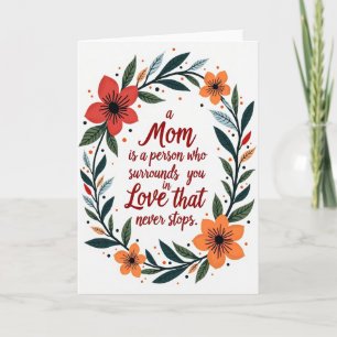 Carte florale de cadre pour une maman aimante