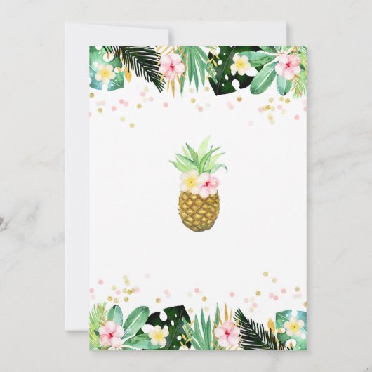 Carte florale de Fête de la mariée d'aquarelle (Dos)