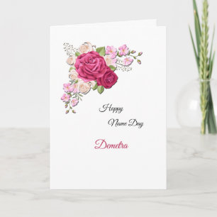 Carte florale de fête de nom