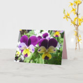 Carte florale de Fleur Violette de Pensée Violette (Fleur jaune)