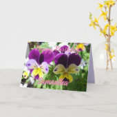 Carte florale de Fleur Violette de Viola Pensée Jo (Fleur jaune)