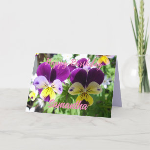 Carte florale de Fleur Violette de Viola Pensée Jo