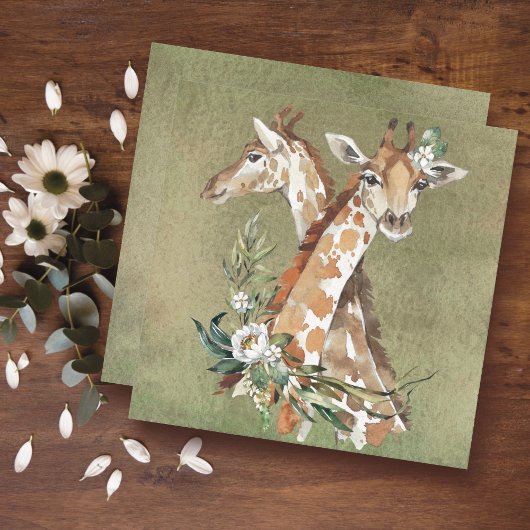 Carte florale de girafe