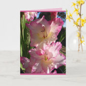 Carte florale de Glaïeuls roses de jardin de campa (Fleur jaune)