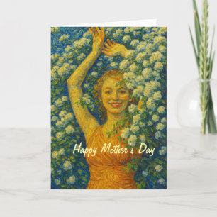 Carte florale de la fête des mères