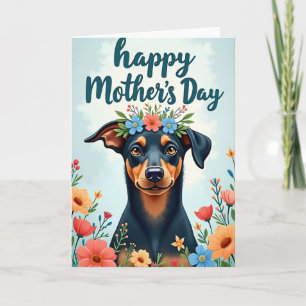 Carte florale de la fête des mères pour chien ador