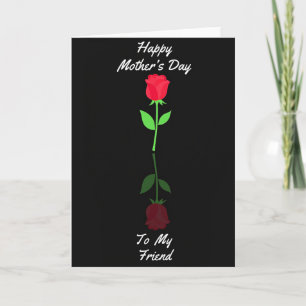 Carte florale de la fête des mères rouge vif