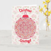 Carte florale de l'ornement de Noël de style vinta (Fleur jaune)