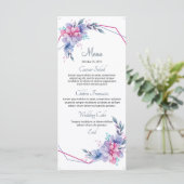 Carte florale de menu de mariage (Debout devant)