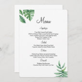 Carte florale de menu de mariage (Devant / Derrière)