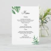Carte florale de menu de mariage (Debout devant)