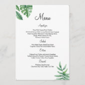 Carte florale de menu de mariage (Devant)