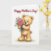 Carte florale de mère en peluche douce (Fleur jaune)