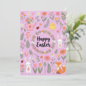Carte florale de Pâques joyeuse (Debout devant)