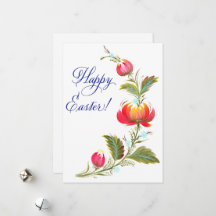 Carte florale de Pâques peinte à la main