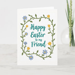Carte florale de Pâques pour ami